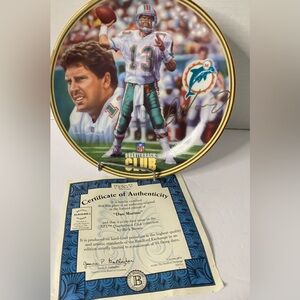 Bradford Exchange " Dan Marino" plate # 17050